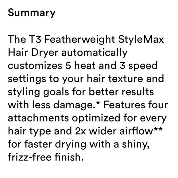 T3 Featherweight StyleMax Professional Hair Dryer w/Automatic Heat - Picture 10 of 14